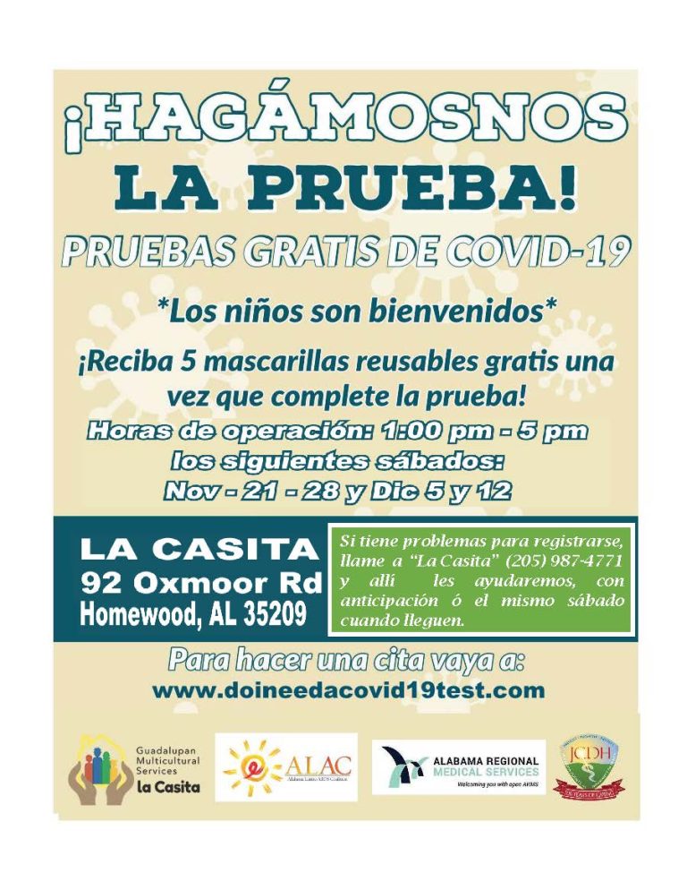 Free Covid-19 Tests at La Casita